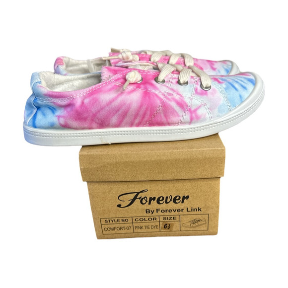 Forever by Forever Link Tie Dye Womens Sneakers 6.5‎ Shoes Pink Blue White NEW - Picture 1 of 7